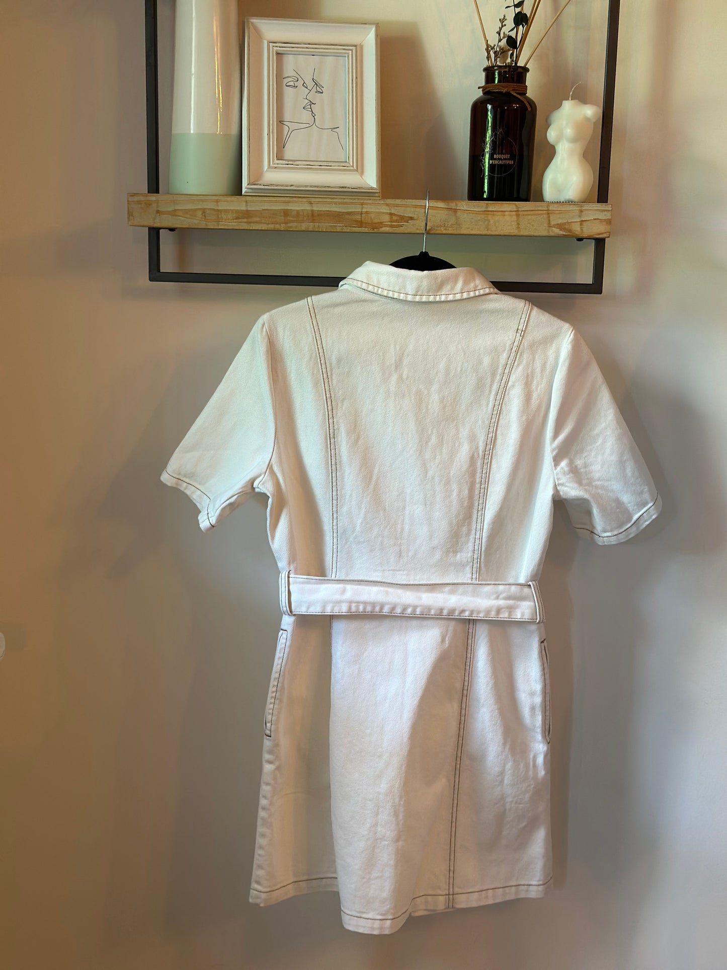Robe chemise en jean écru T.36