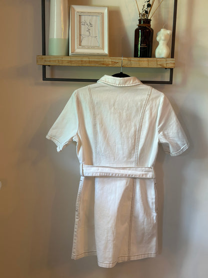 Robe chemise en jean écru T.36