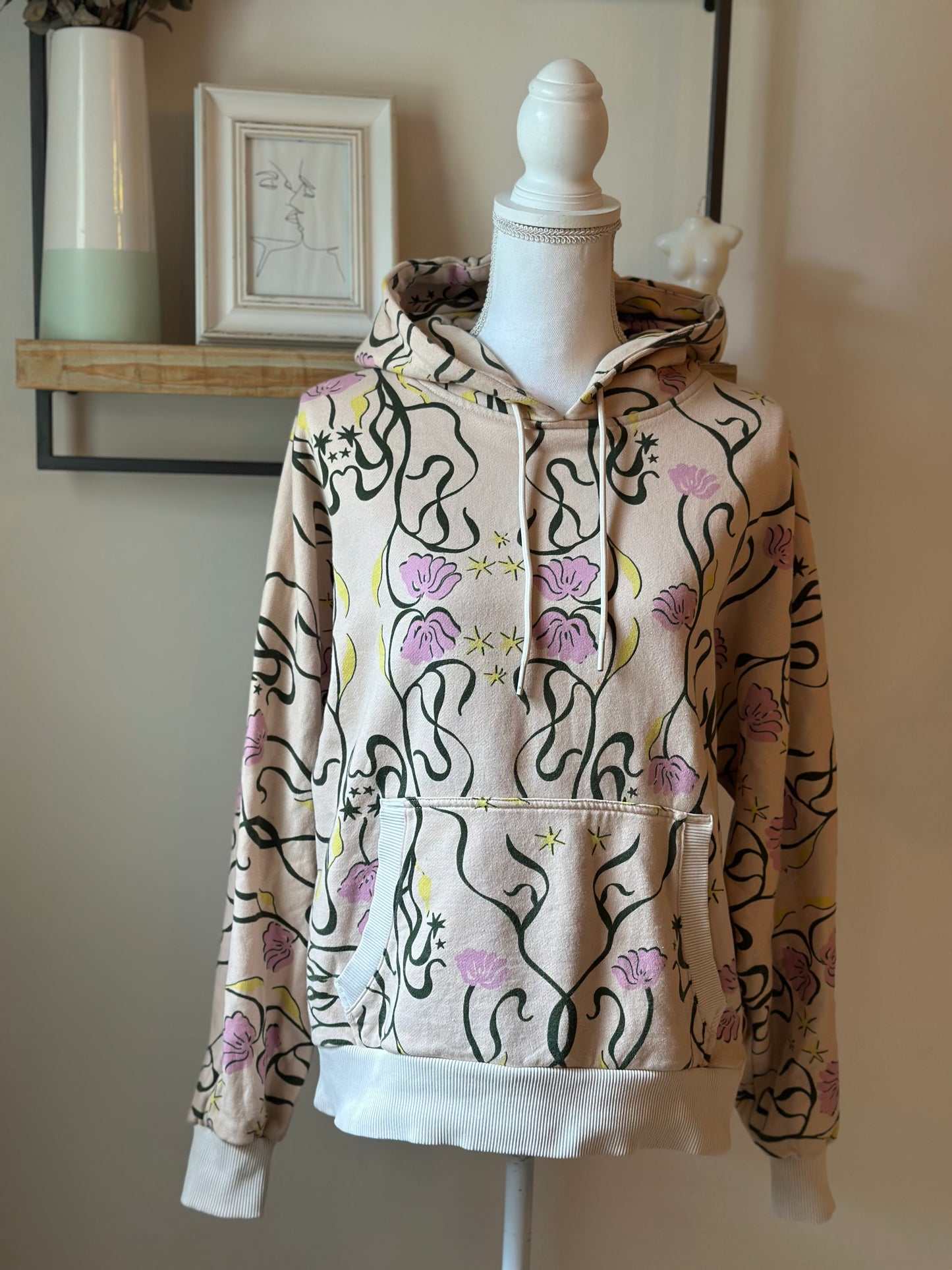 Sweat à capuche imprimé coton bio T.34/36