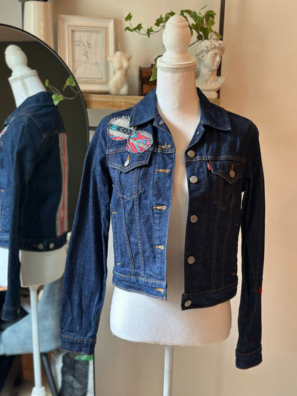 Veste en jean brodée dos et épaule T.36
