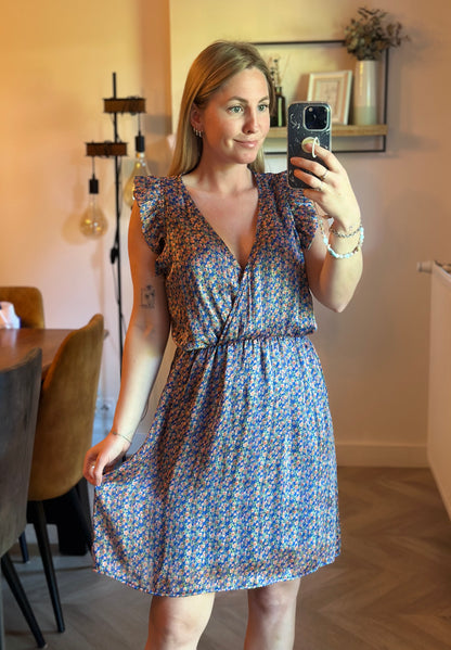Robe imprimé fleuri bleu T.36