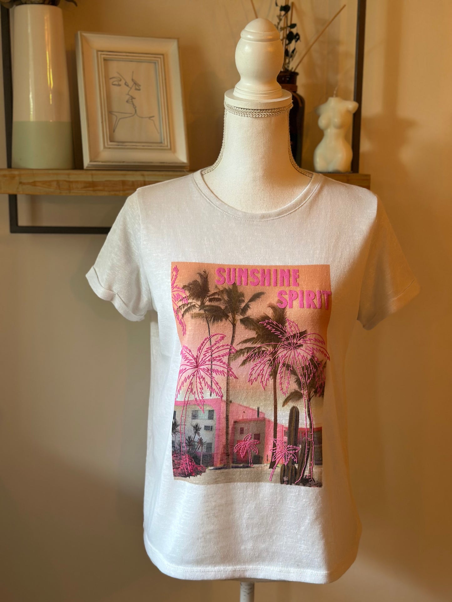 T-shirt motif palmier T.36