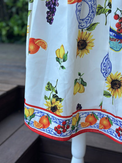 Robe d’été mi-longue imprimé fruits colorés T.36