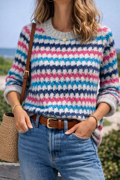 Pull en maille colorée T.36