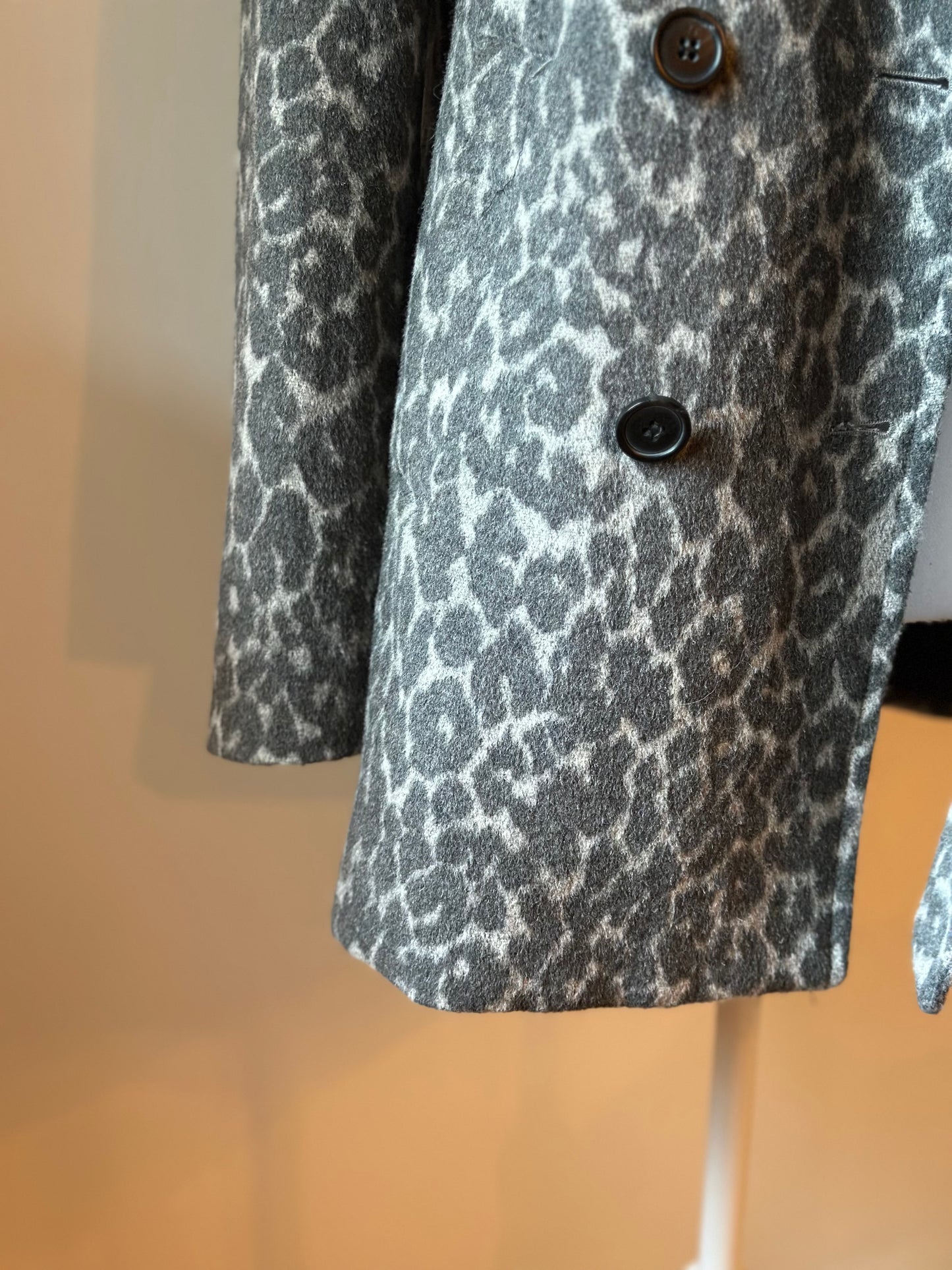 Manteau imprimé léopard laine mélangée T.38