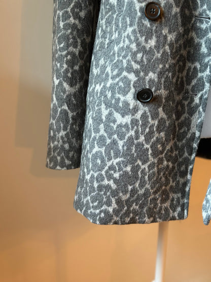 Manteau imprimé léopard laine mélangée T.38