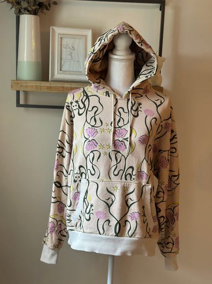 Sweat à capuche imprimé coton bio T.34/36