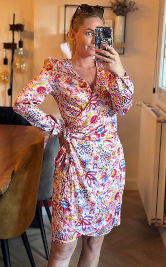 Robe portefeuille satinée Lilie Rose – Neuve T.36/38