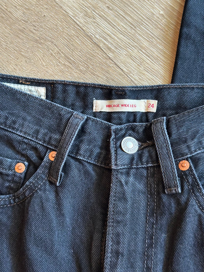 Jean wide leg noir Levi’s Ribcage T.34