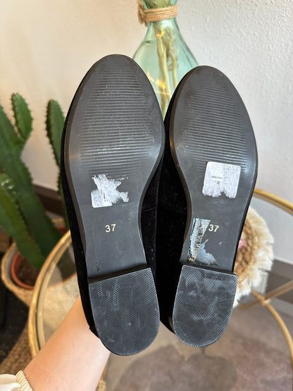 Mocassin noir en velours taille 37