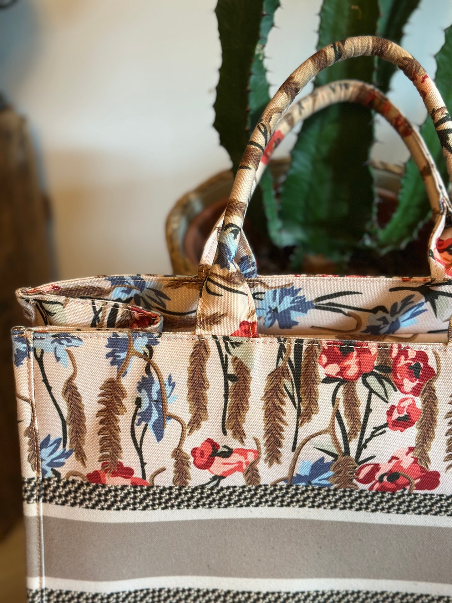 Grand sac cabas à fleurs