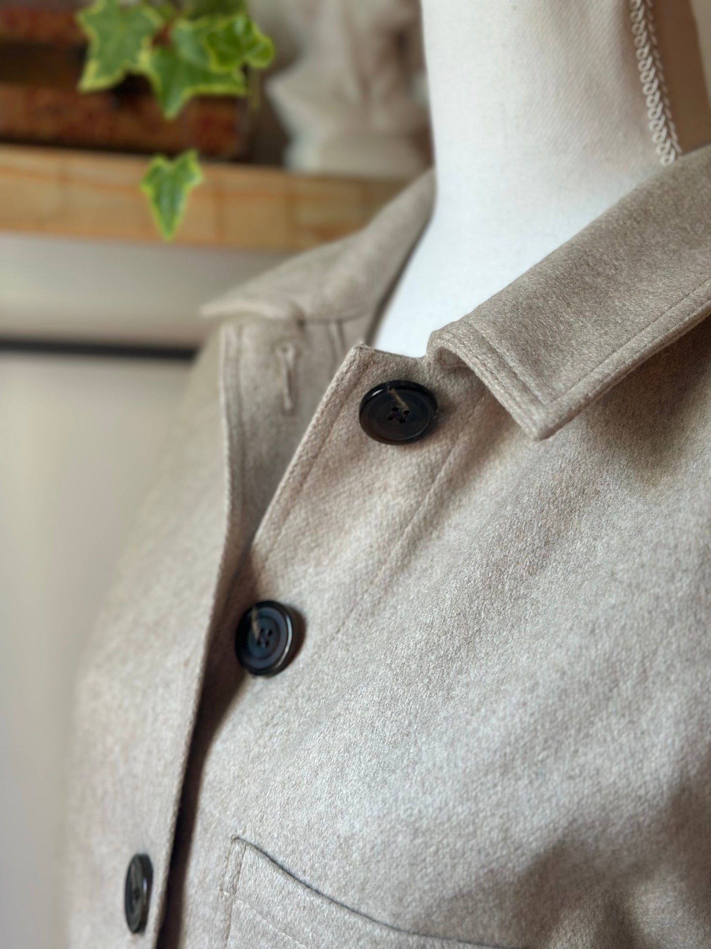 Veste en laine et cachemire beige T.38