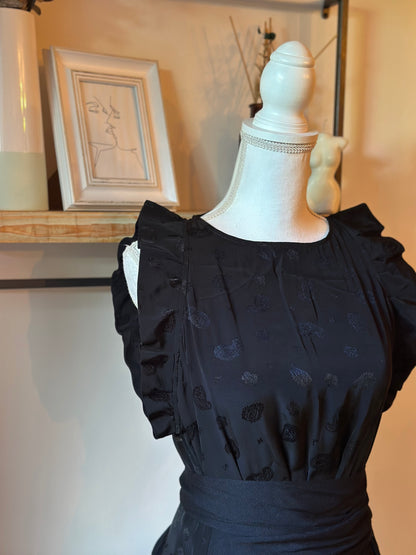 Robe noire motif cachemire T.36