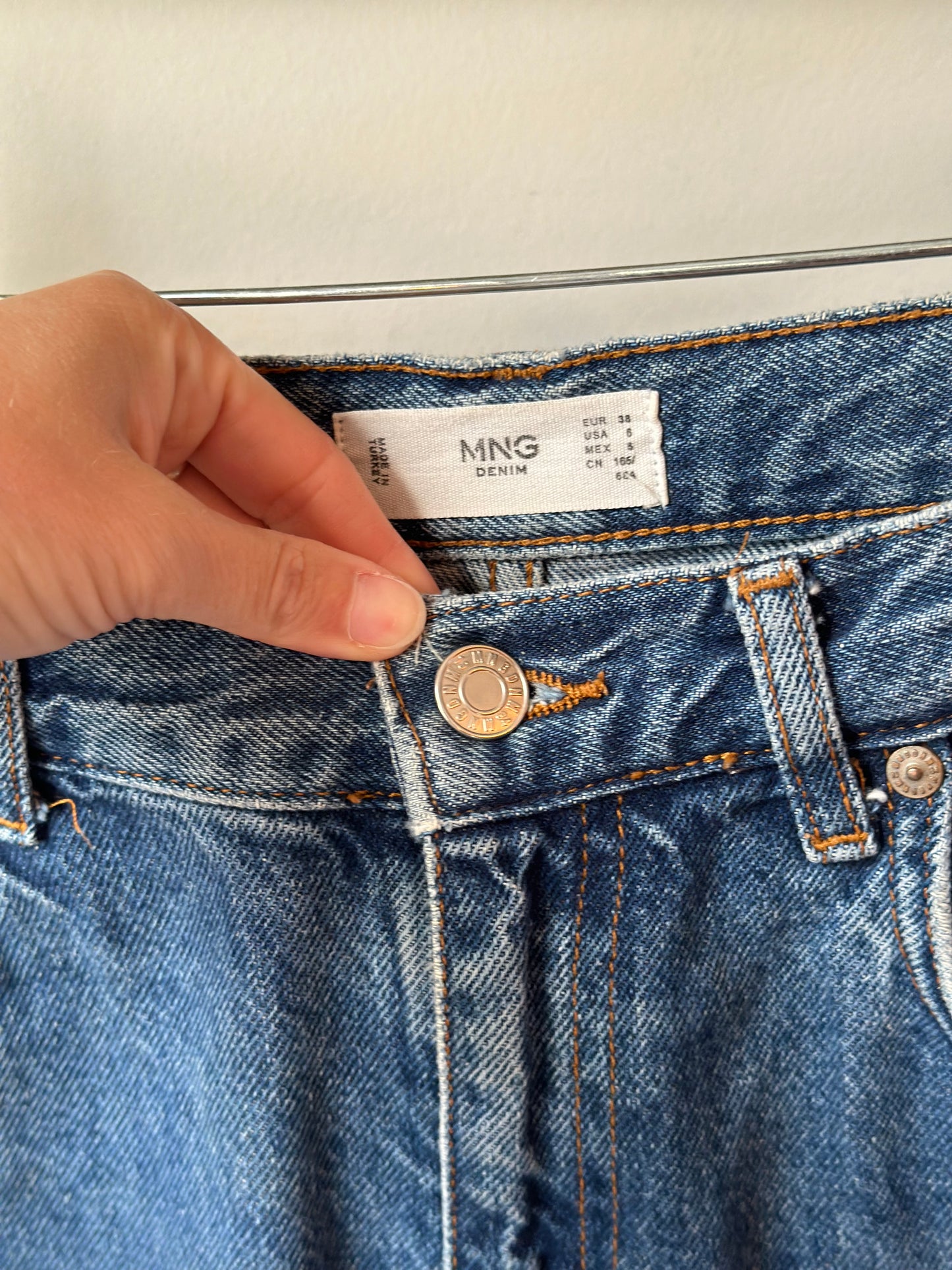Jean droit bleu denim T.38
