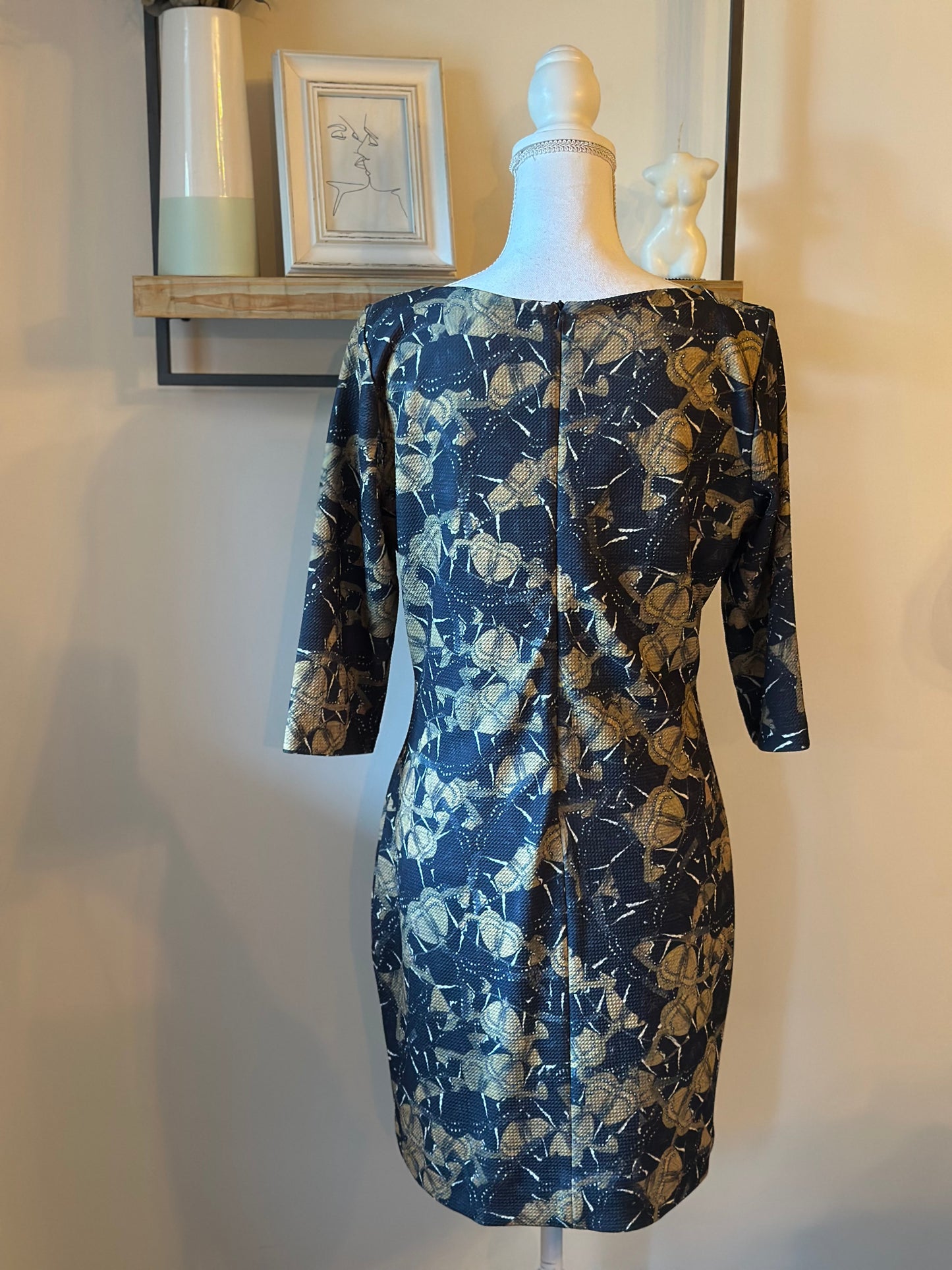 Robe imprimé insectes noir doré T.38