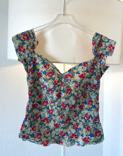 Top fleuri coloré vintage T.36/38
