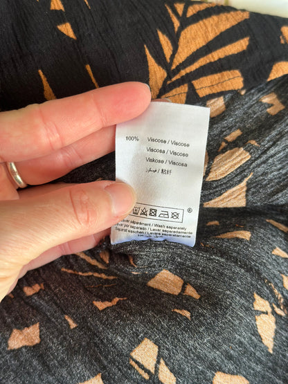 Jupe fluide en viscose marron et noire T.38