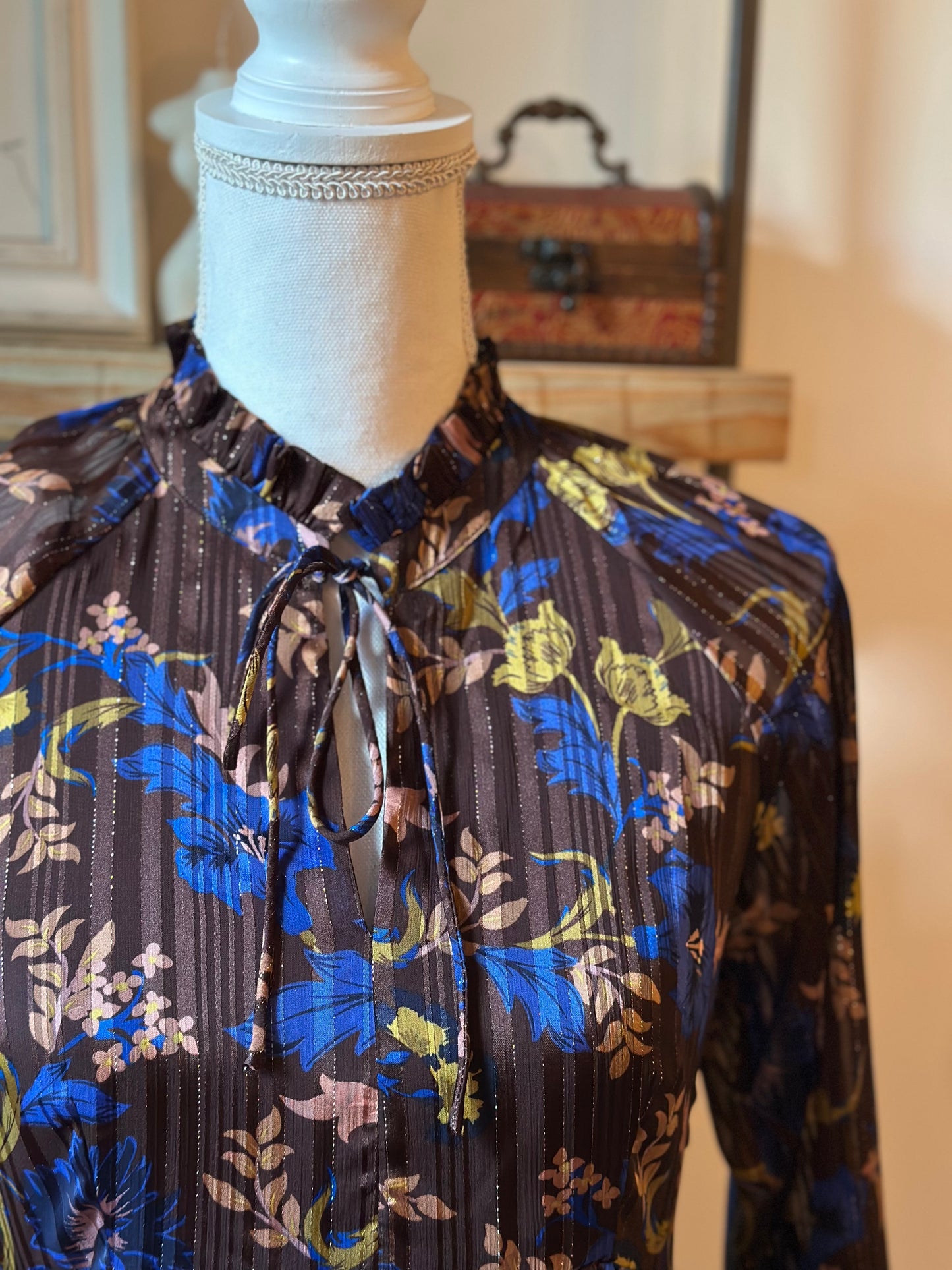 Robe fluide imprimé fleuri lurex T.36