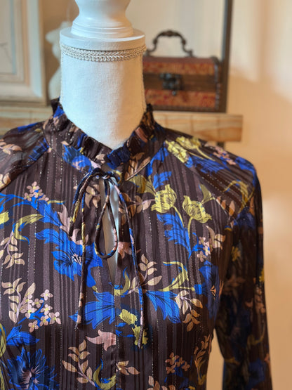 Robe fluide imprimé fleuri lurex T.36