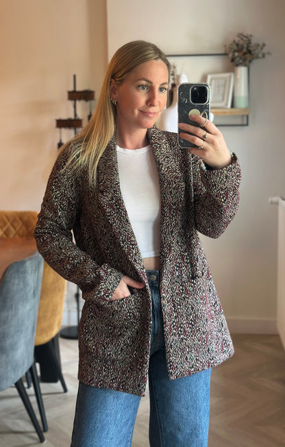 Blazer imprimé texturé multicolore T.38