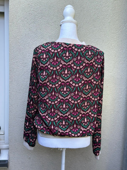 Veste bomber fluide imprimé fleuri T.36