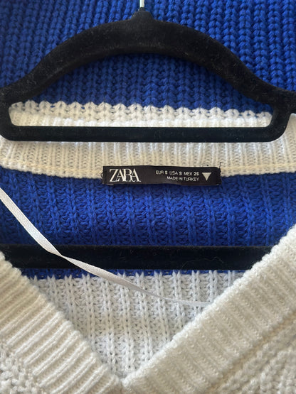Pull marinière rayé bleu blanc T.38