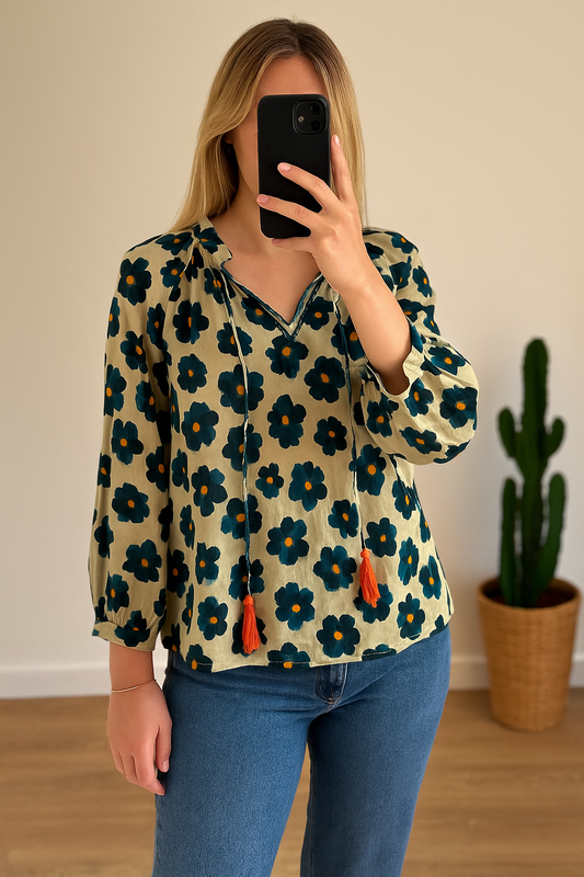 Blouse fluide imprimée fleurs T.38/40