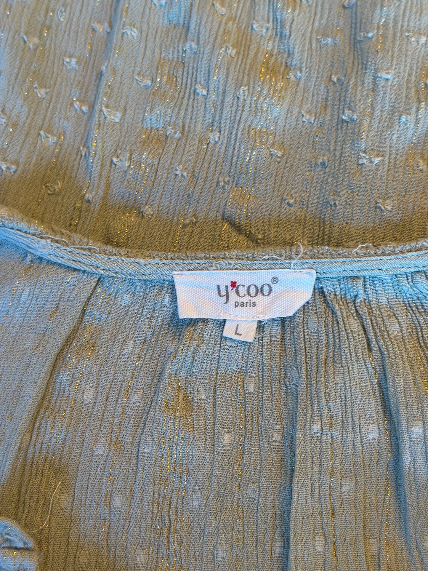 Blouse vert sauge plumetis T.40