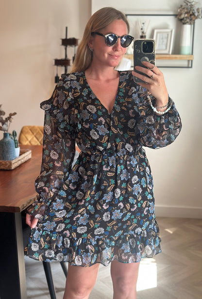 Robe fleurie à volants T.36