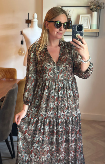 Robe longue fluide imprimé fleuri T.36