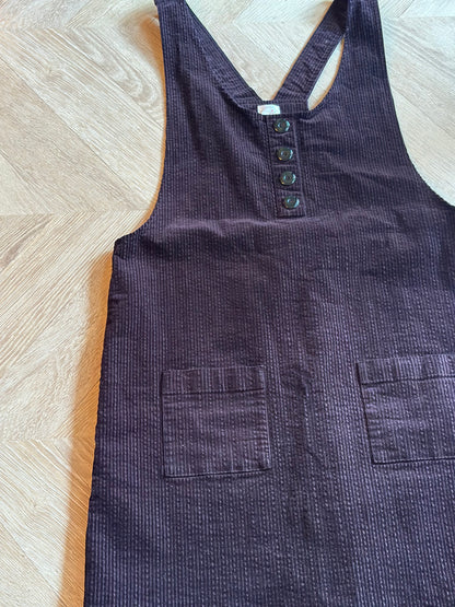 Robe salopette velours côtelé Taninette marron prune T.38/40