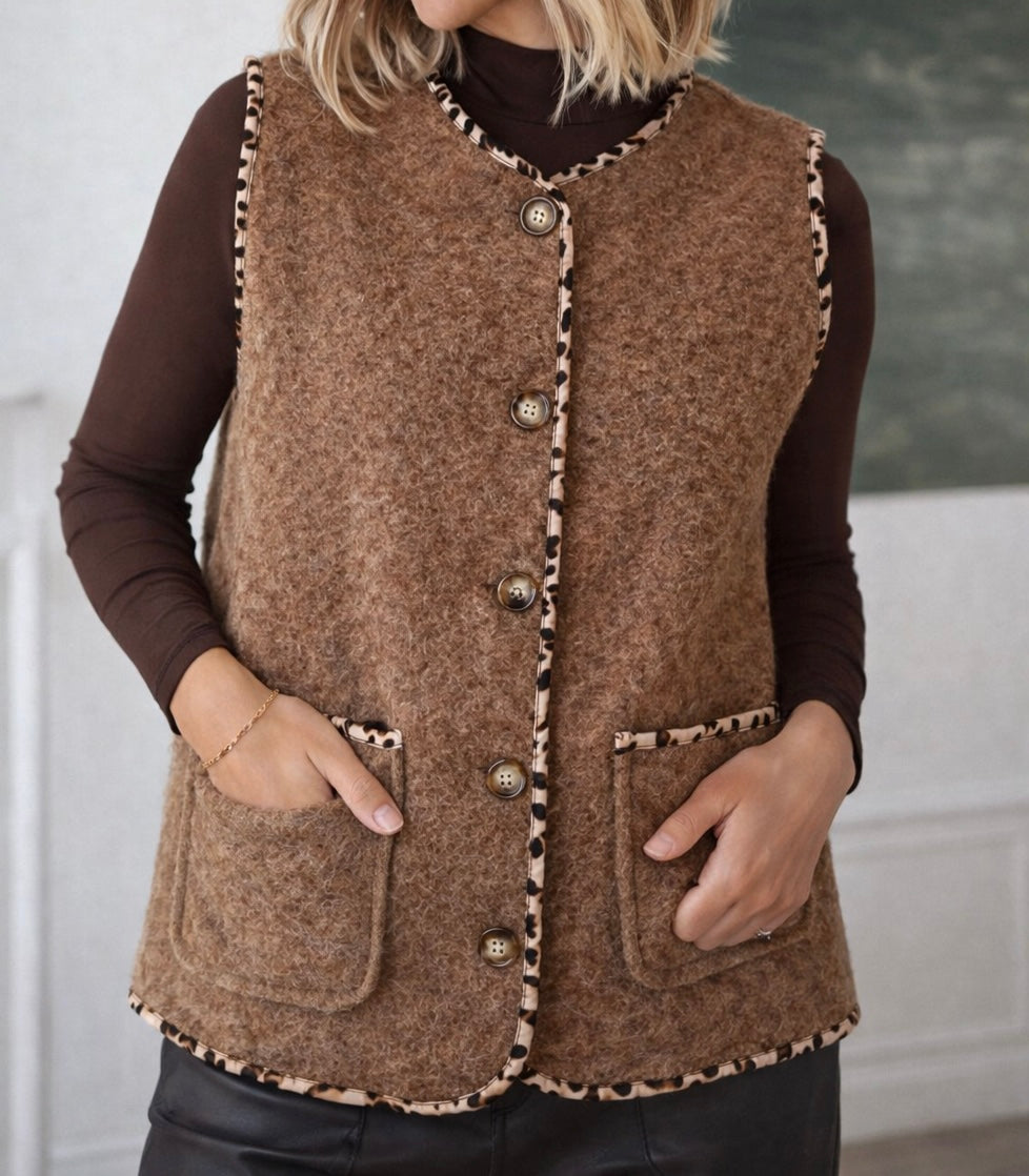 Gilet sans manches léopard modele au choix neuf - T.U