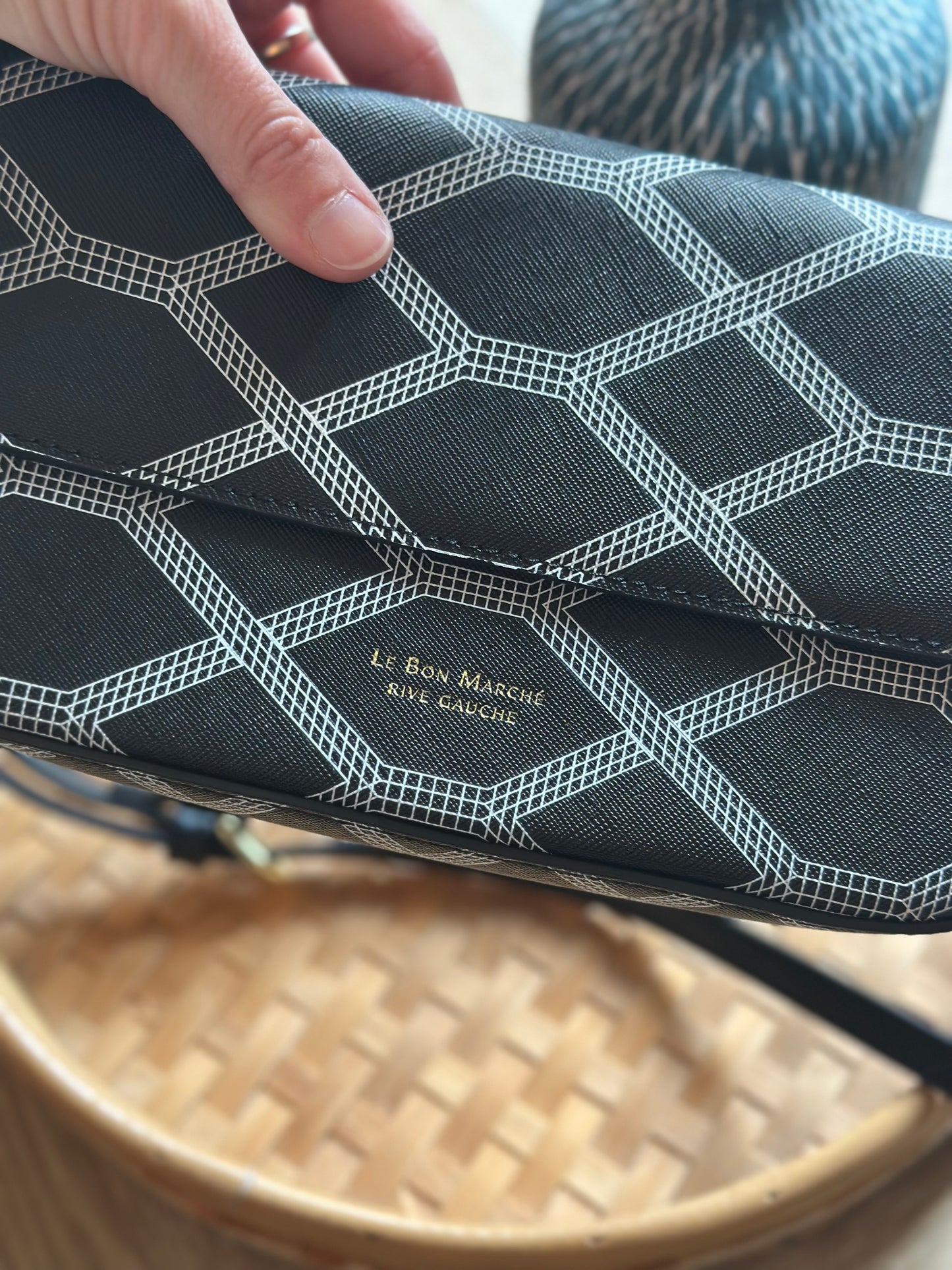 Sac bandoulière motif géométrique