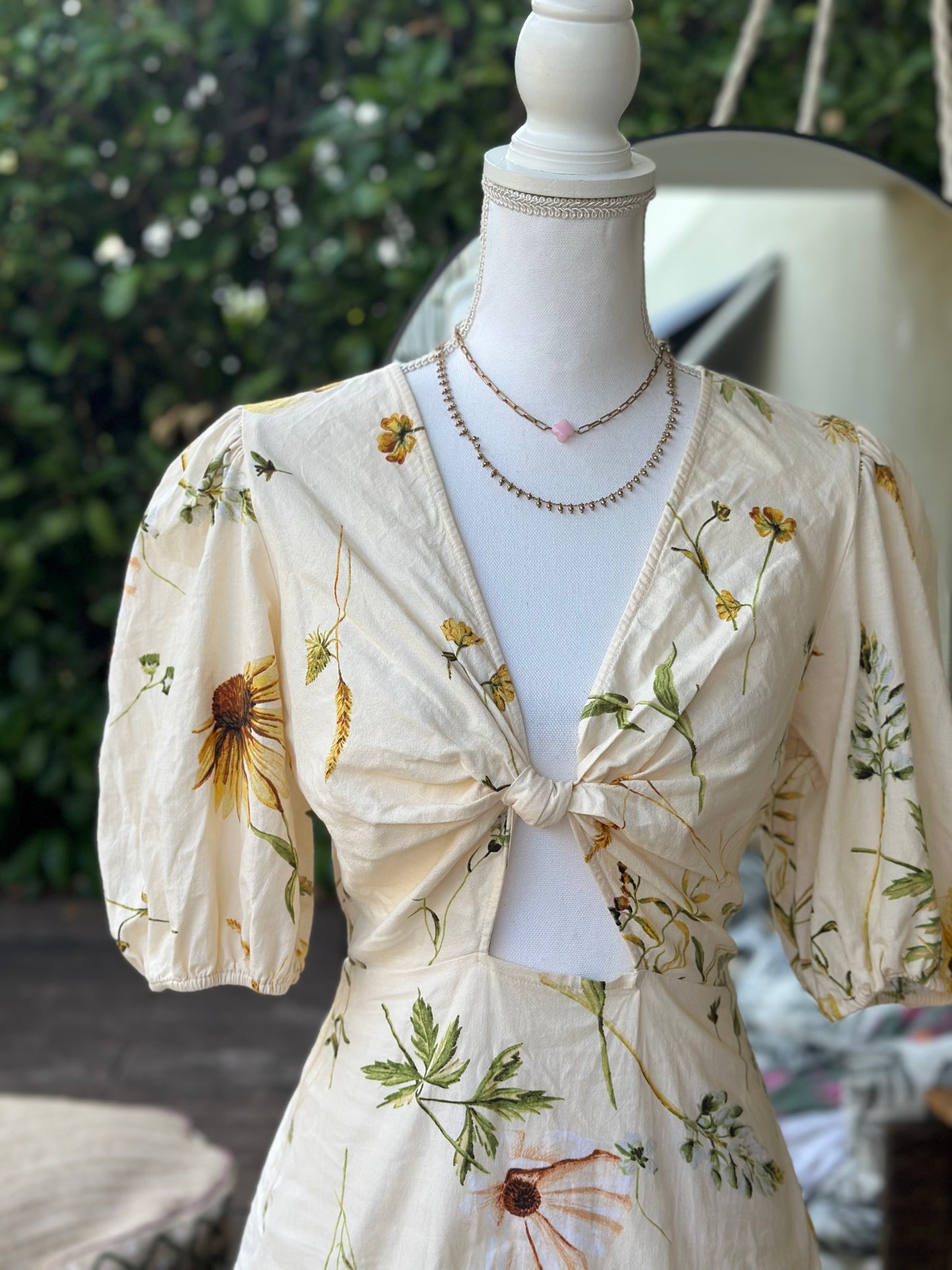 Robe en lin et coton imprimé fleuri T.36