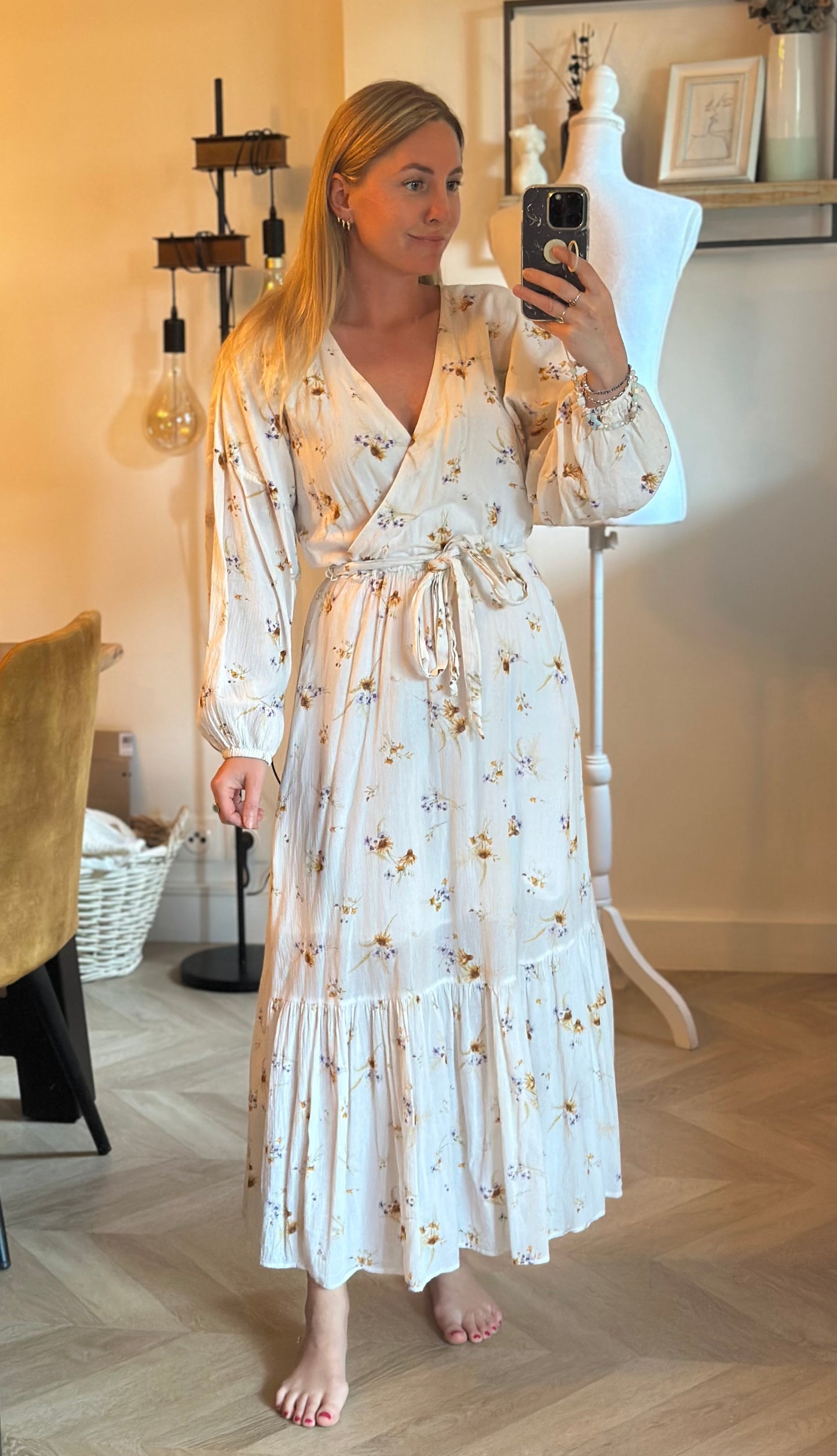 Robe longue fleurie H&M coton T.34/36