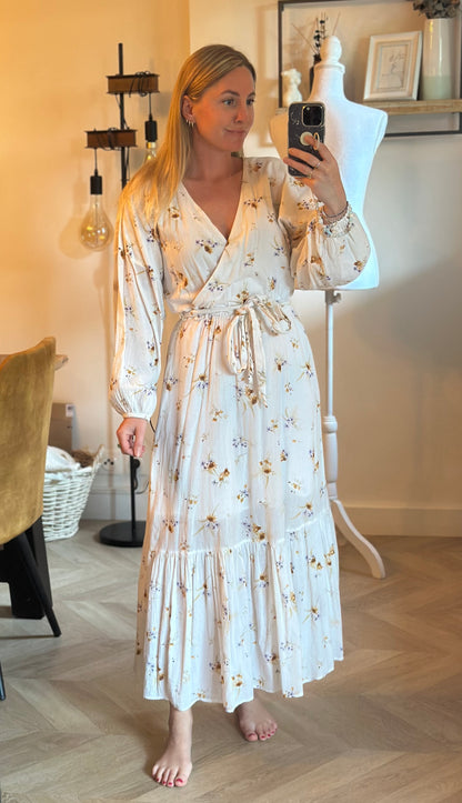 Robe longue fleurie H&M coton T.34/36