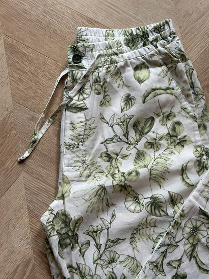 Pantalon fluide imprimé fleuri en coton léger T.34