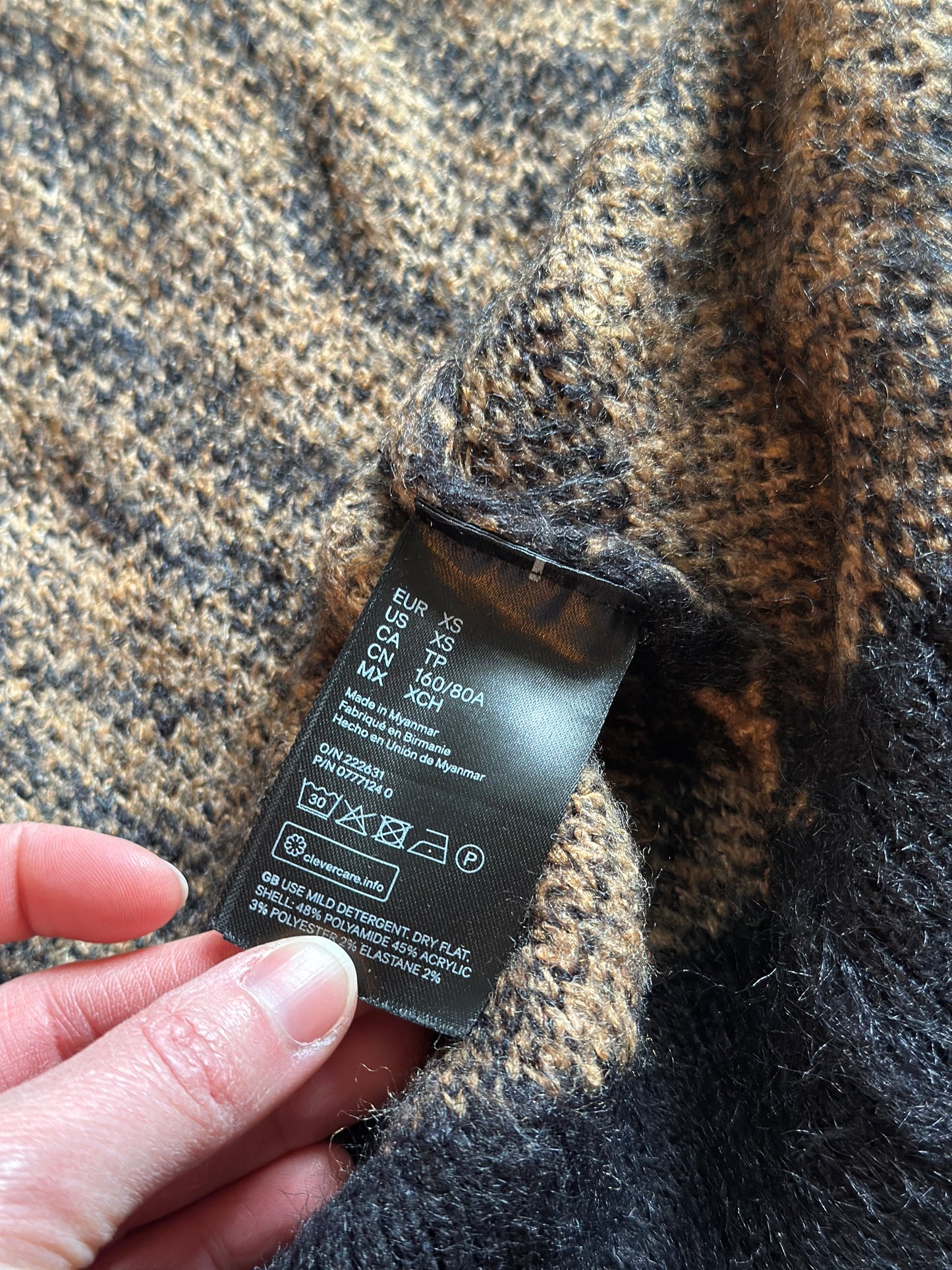 Gilet long imprimé zèbre laine T.34 oversize