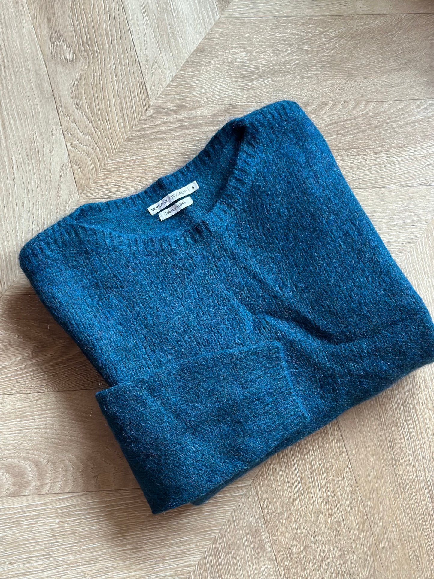 Pull maille duveteuse alpaga & cachemire T.36