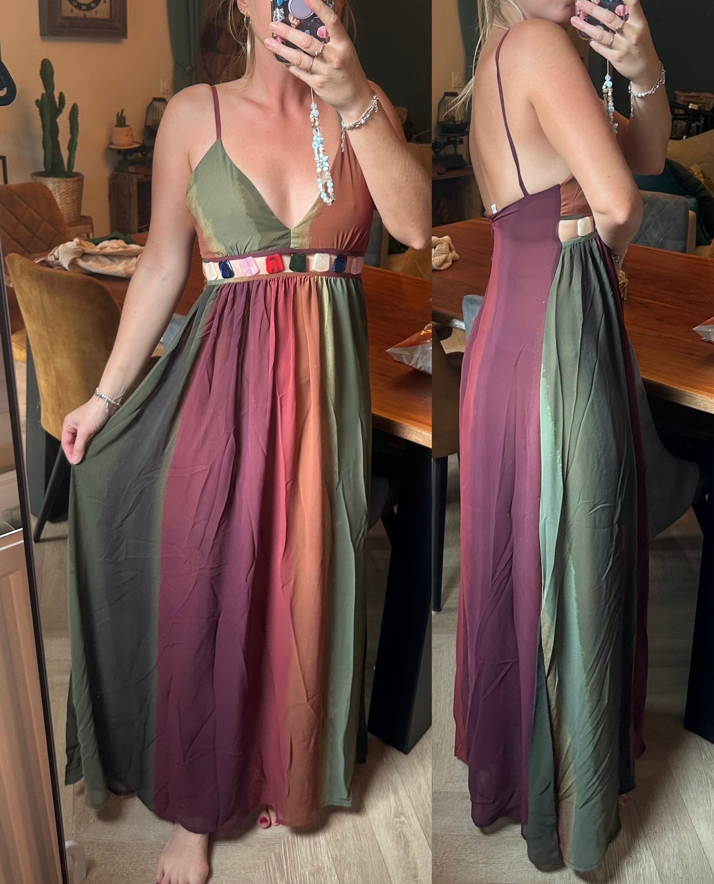 Robe longue dégradé multicolore - T.34 - Neuf