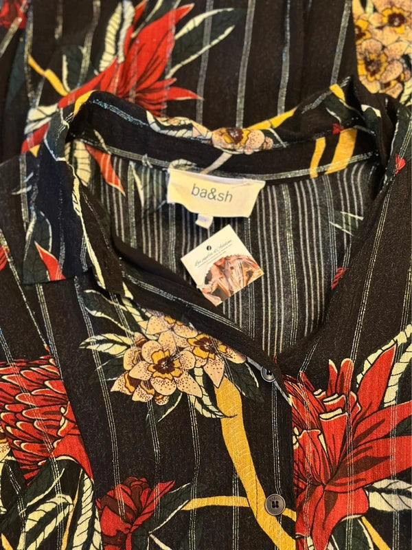 Robe midi fluide imprimé fleuri - Modèle Paprika T.36
