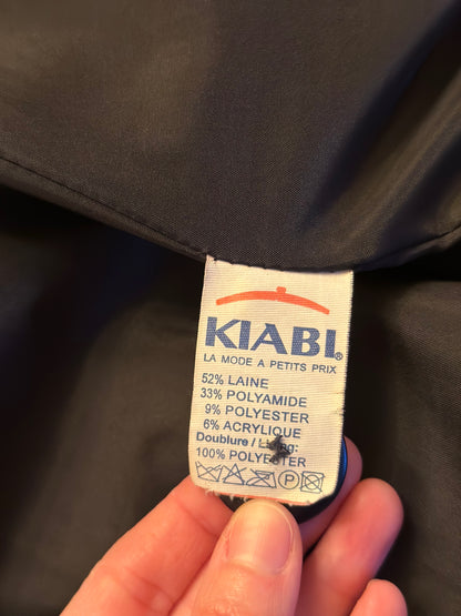 Manteau en laine gris col fausse fourrure Vintage 20s’ T.40