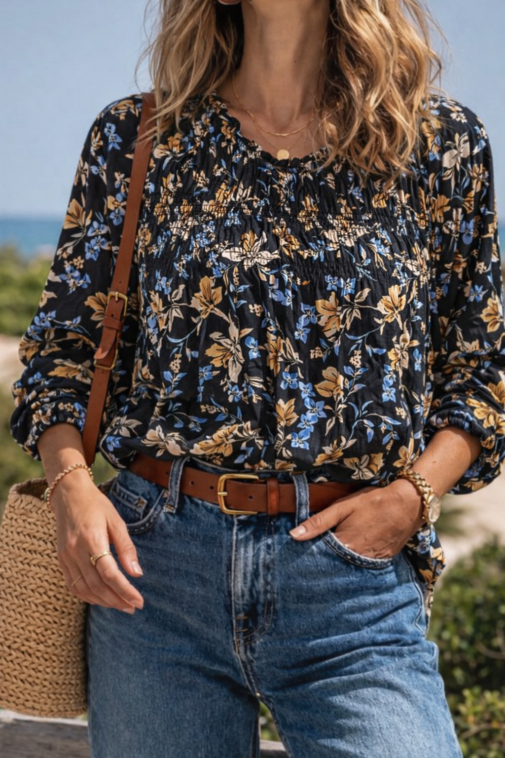 Blouse imprimé fleuri T.40