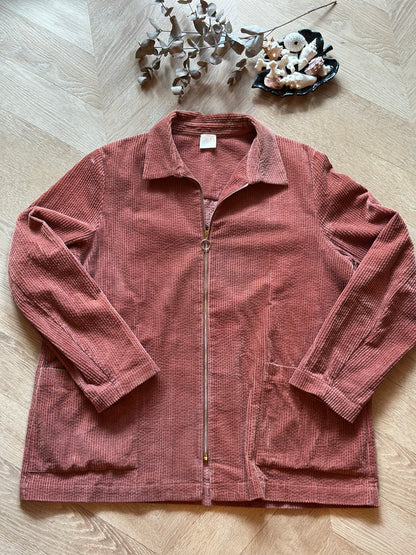 Veste en velours côtelé rose brique – Modèle Elodia – T3 (oversize)