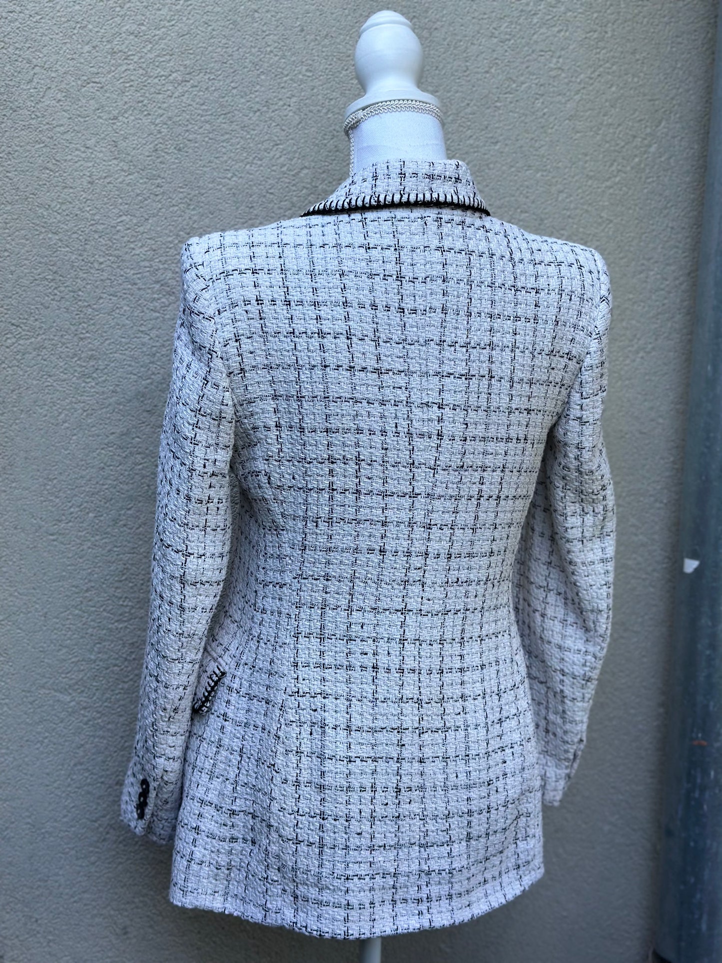 Blazer tweed blanc et noir - taille S