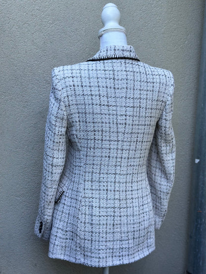 Blazer tweed blanc et noir - taille S