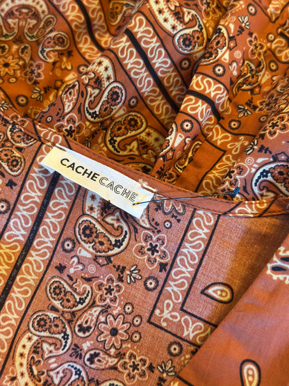Robe d’été imprimé bandana terracotta T.40