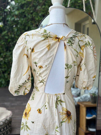 Robe en lin et coton imprimé fleuri T.36