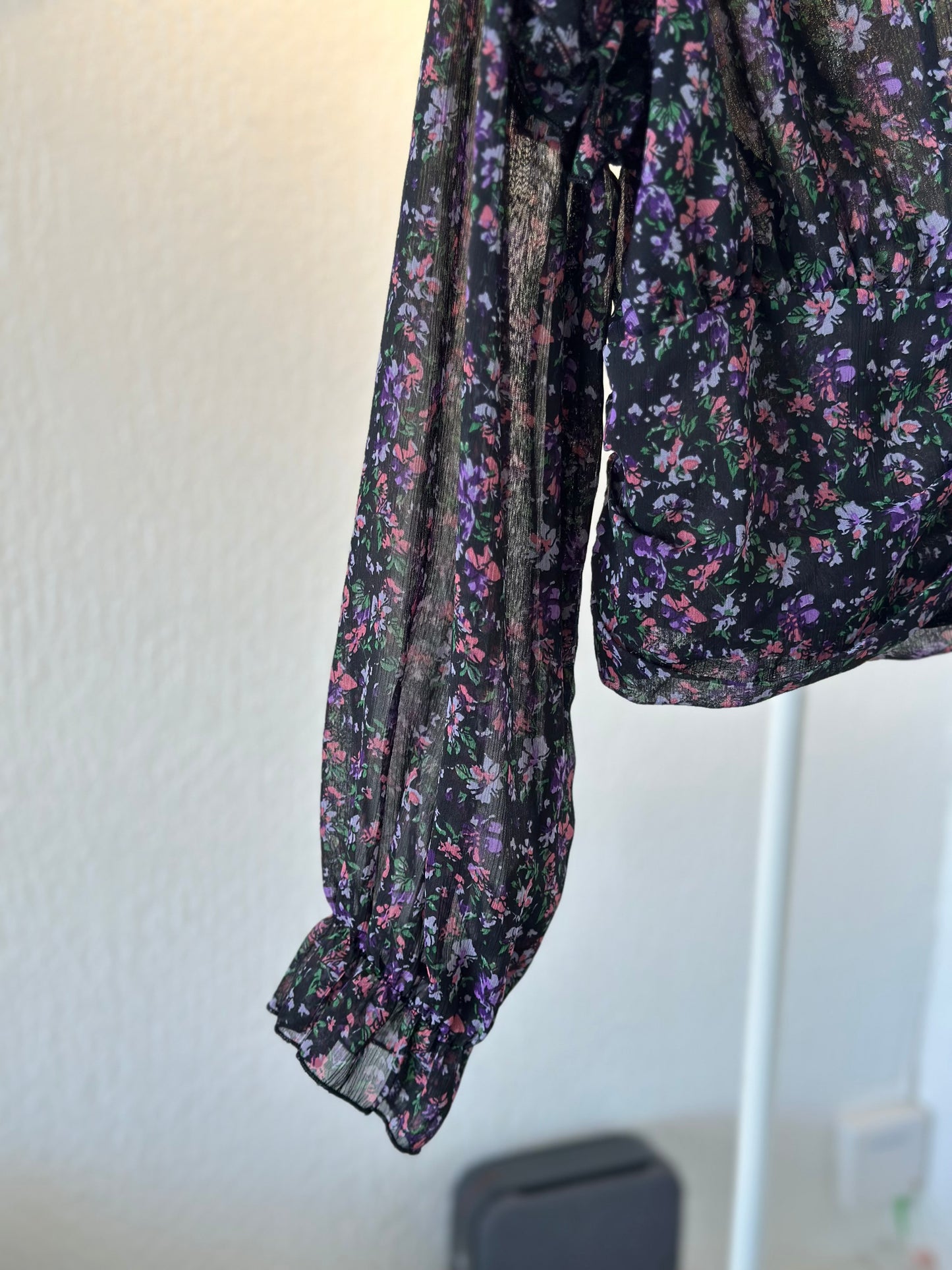 Blouse fluide style bohème fleurie lilas/violet T.38
