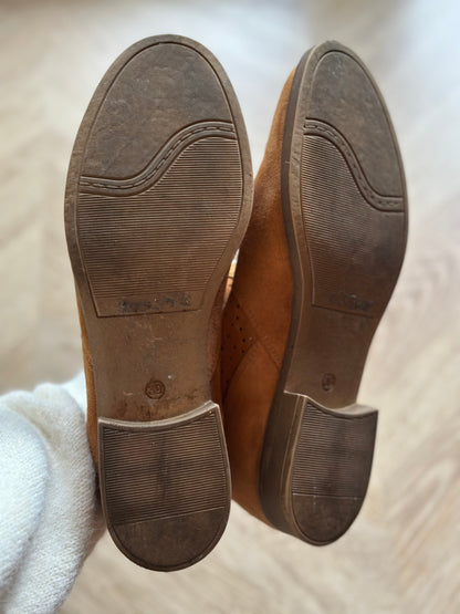 Bottines en cuir daim camel T.39